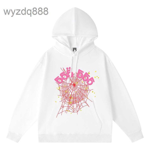 Schwarz -Weiß -Designer Hoodie Womens Mode Kleidung Baseball Pullover Hochwertiger Schaumdruck Spinnen Web Grafik Pink Sweatshirts Y2K Pullover Jac Z07M