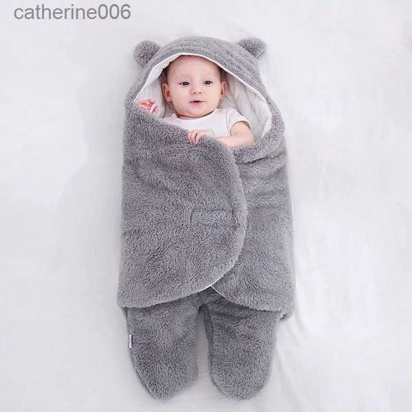 Schlafsäcke Neugeborenen Baby Schlafsack Ultra-Weiche Dicke Warme Umschlag Kokon Für Baby Swaddle Decke Swaddle Wrap Neugeborenen Schlafsack Geschenke L231225