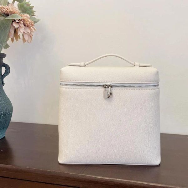 Schulbeutel LP 23 cm Rucksackstil handgefertigte klassische französische big von hochwertig importierten Luxus-Leder-Taschen Multicolor White