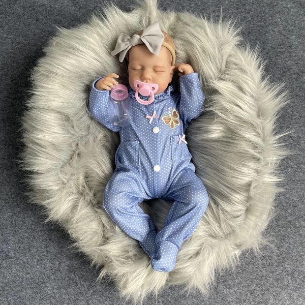 20 polegadas Loulou Bebe Reborn Dolls 3D Skin Skin Realistic Baby Life Life recém -nascido Handmade Vinyl Doll's Gift 231225