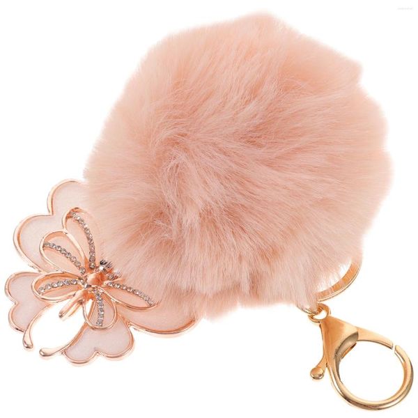 Portachiavi di portachiavi rosa decorazioni per auto tastiera catena portatile porta portachiavi accessori a sospensione pompom catene robuste madre madre robusta