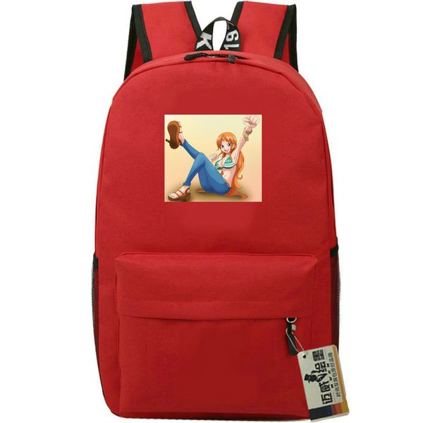 Nami sırt çantası One Piece Pack Freedom Okulu Çantası Karikatür Baskı Sırıltısı Spor Schoolbag Outdoor DayPack