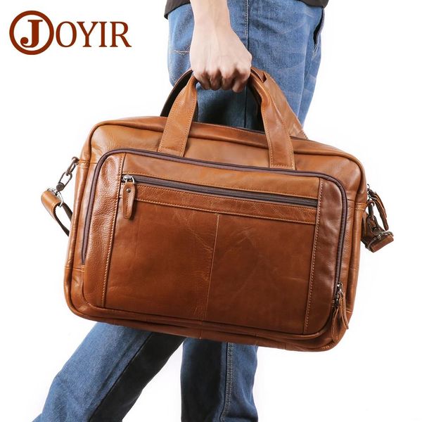 Портфели Joyir, мужские портфели из натуральной кожи, сумка для ноутбука 15,6 дюйма, 17 дюймов, большая вместимость, деловые сумки-мессенджеры, офисная сумка на плечо, сумка