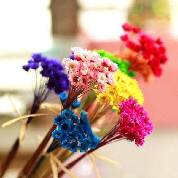 Flores decorativas 30pcs Decoração de bolo pequeno Buquê seco natural de resina UV seca mini estrela preservada em casa casamento