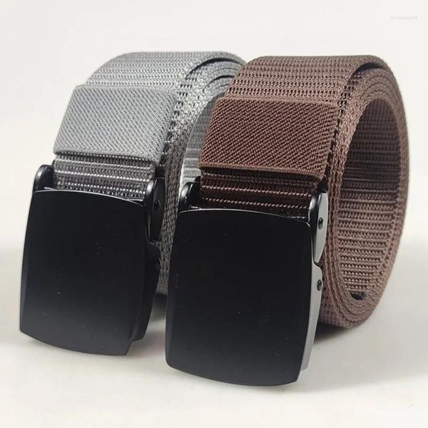 Cintos ligas de zinco preto automático fivela nylon belt belt homem machinha de moda ajustável