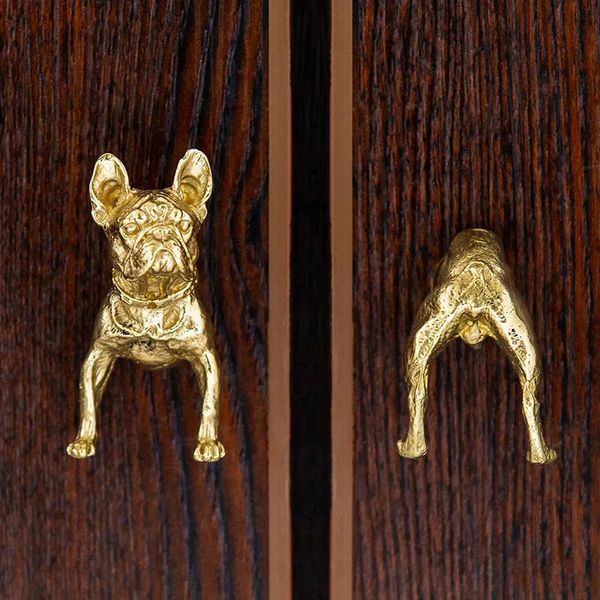 Botões de moldagem animal de bronze para móveis luz luxo único furo armário e alças cômoda gavetas guarda-roupa botão da porta 231225