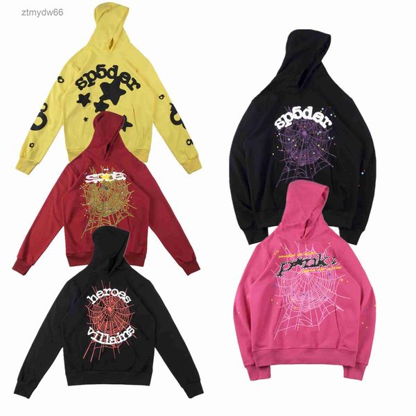 Sp5der Hoodie Spider Pink Graphic Designiers толщины из слоеного припечатка Steat Ante