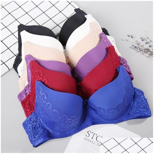 Sutiãs sexy renda push up para pequeno busto super reunir underwired jovem menina top qualidade lingerie sutiã plus size 36 38 gota entrega appa dhj9c