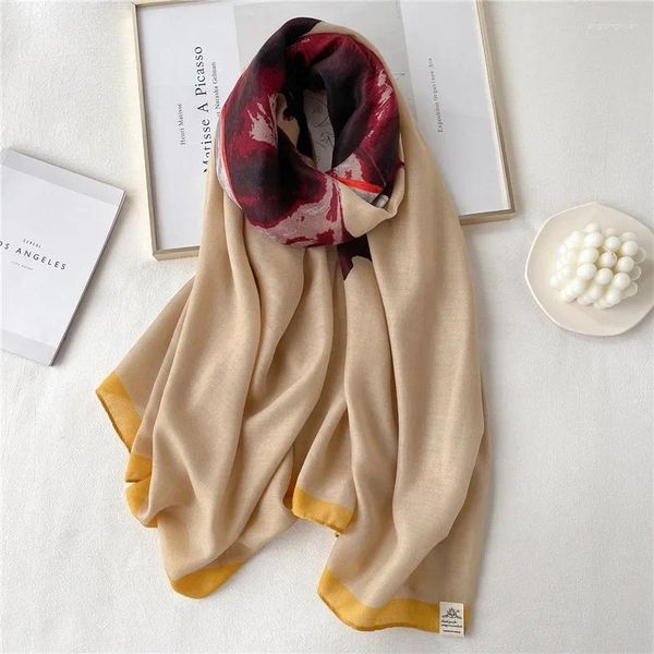 Schals Herbst Winter Women Horse Print 180 90 cm großer Größe warmer Schal Luxus Halskette Marke Ladies Bandanna Shawl Turba