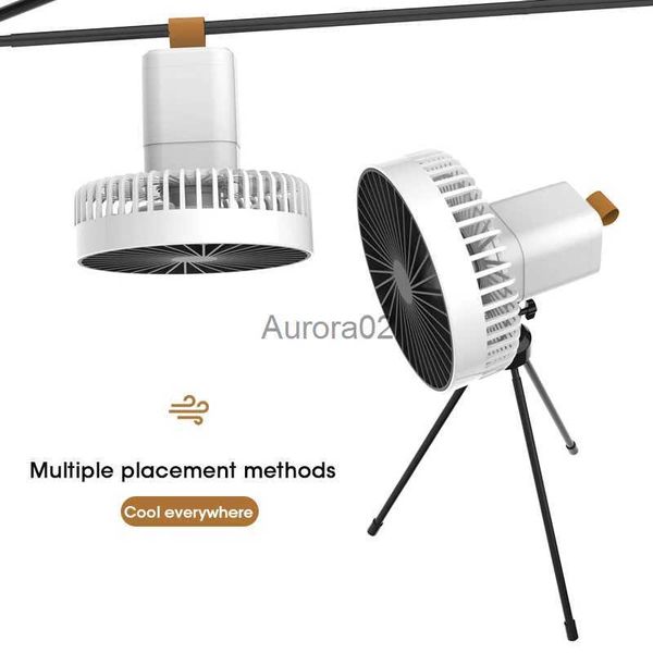 Fãs elétricos Multifuncionais Eletrodomésticos USB Exigível Tripé Suporte Ventilador de resfriamento de ar 10000mAh Ventilador de teto de acampamento ao ar livre YQ231225