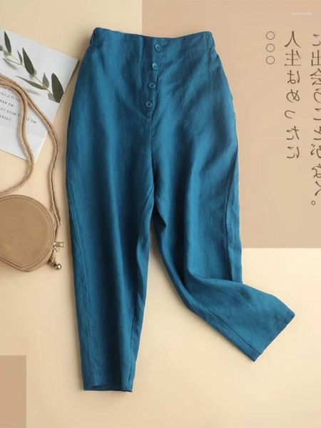 Pantaloni da donna 2023 abiti vintage moda stile coreano primavera estate pantaloni da donna Harem in vita elastica casual alla caviglia solidi