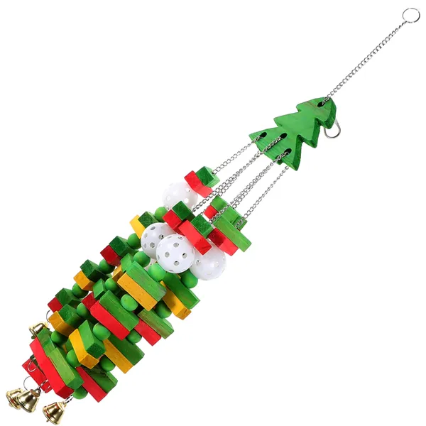 Altre forniture per uccelli pappagalli masticare giocattolo bomboniere giocattoli mordere il regalo in legno che mastica la forma dell'albero appeso