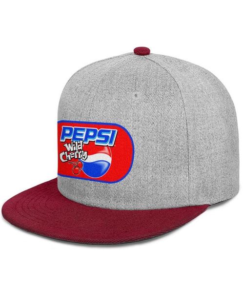 Pepsi logo ciliegia selvatica Berretto da baseball unisex a tesa piatta vuoto personalizzato Cappelli da camionista Pepsi Cola blu e bianco I039m a Aholic M6411334