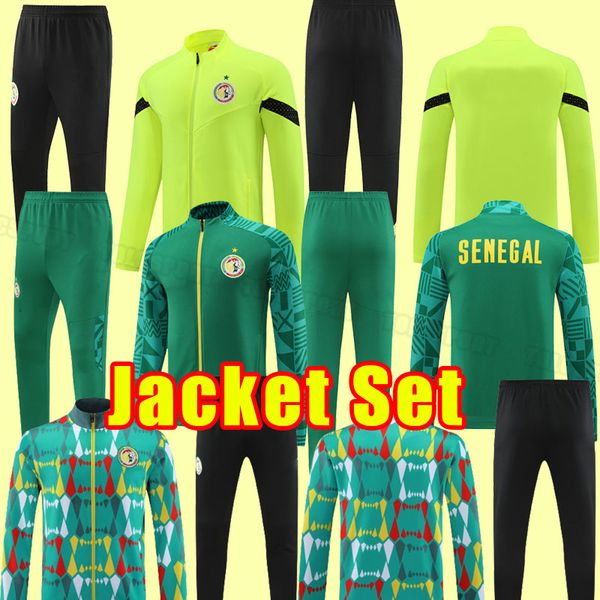 2023 Senegal Soccer Jersey World National Team Cup 2024 Koulibaly Gueye Kouyate Sarr 23 24 Canna da pantaloni da binari a maniche da calcio Shir Set