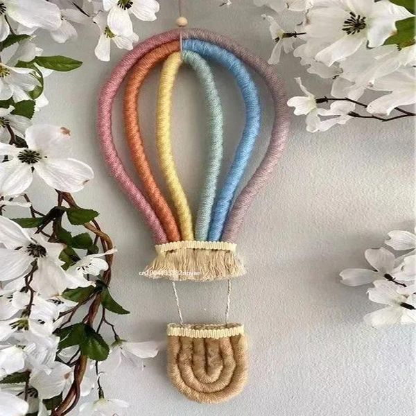 Figurine decorative Air Wall Wall Apped Hanging Colorated Toy per Boho Dorte per feste per feste Baby Shower Nursery Dorm Room Macrame