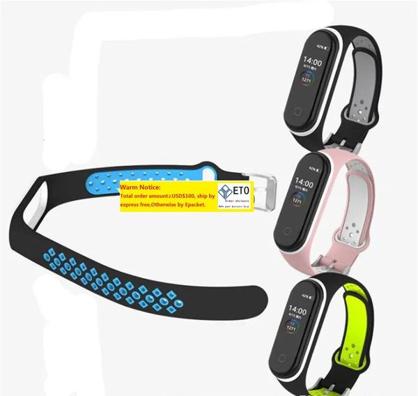 Xiaomi Mi Band 4 Band 3 Armband Silikonarmband Ersatz für Xiomi Band Mi band4 mi band3 Handgelenkfarbe TPU-Armband Promotion LL