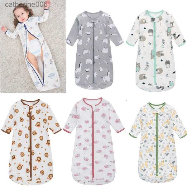 Schlafsäcke Baumwolle Baby Langarm Schlafsack Kinder Pyjamas Anti-Kicking Kokon Für Neugeborene Umschlag Schlaf Sack Bettwäsche Für 0-18ML231225