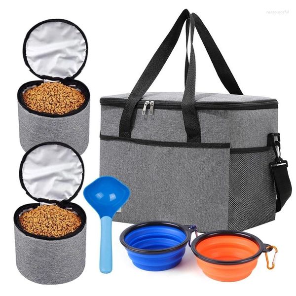 Transportador de cães 587C Bag de viagem 6pcs Conjunto de animais de estimação para suprimentos inclui contêineres