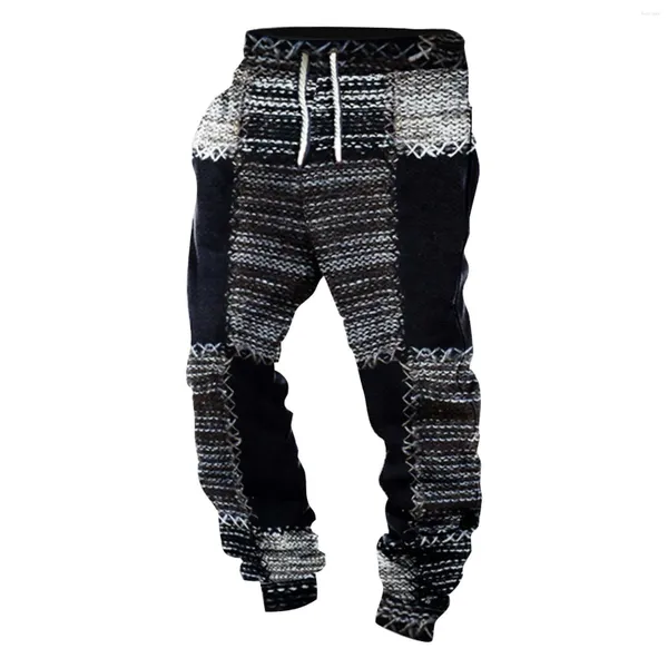 Calça masculina joggers masculino o outono e inverno 3d padrões impressos de calças casuais calças de calça moda moda de streetwear de luto