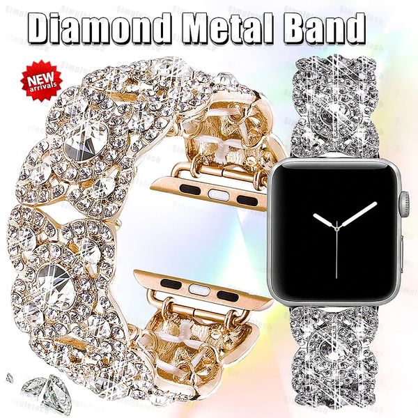 Cingcio di diamante di lusso per Apple Watch Ultra 49mm bling metallo polpatch Iwatch Series 8 7 6 SE 5 4 3 38mm 42mm 42mm 44mm 41mm 45mm Watch Band 30pcs