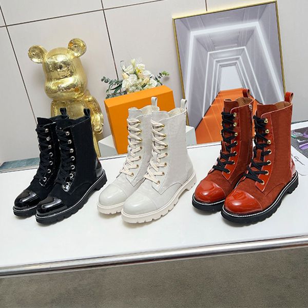 Высококачественный Doc Martens Boots Патентная кожа Martin Boots Женщины дизайнерские шнурки шорты Boot Woman Mens Show