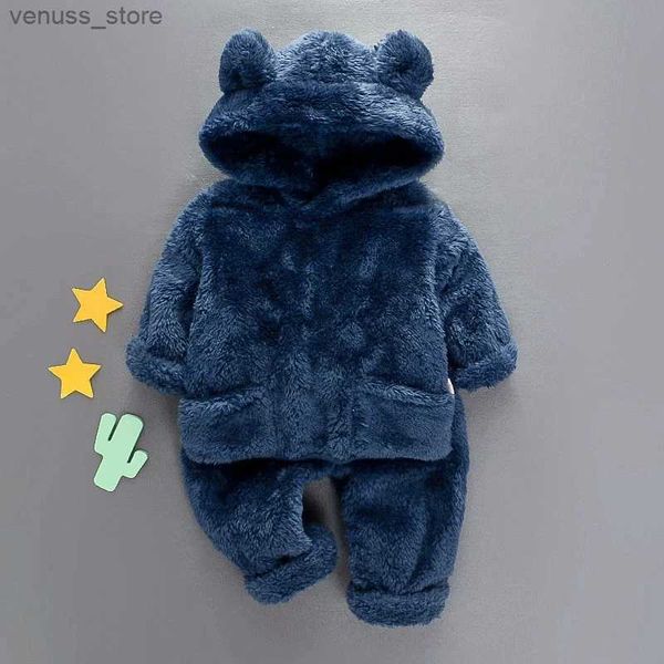 Kleidung Sets Winter Samt Kleidung Ohr Fleece Pullover Hosen Baby Boy Neugeborenes Set