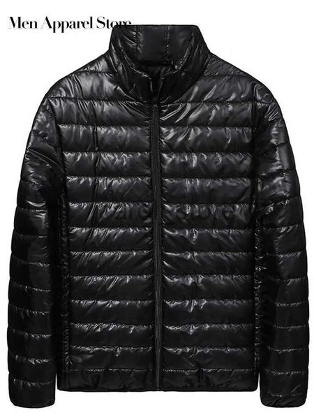 Erkekler Down Parkas Erkekler Down Ceket Yumuşak Hafif Hafif Sonbahar Kış Katı İnce Yastıklı Bultlenek Ceket Erkek Gündelik Sıcak Sıcak Uzun Kol Zipper Ceket J23125