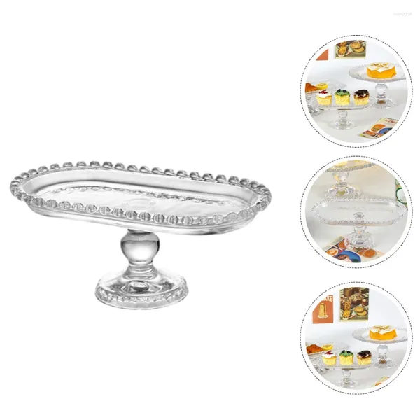 Conjuntos de louça Bandeja de sobremesa Decorativa Placa de frutas Transparente Cristal Frutas Estilo Moderno Snack Display Stand