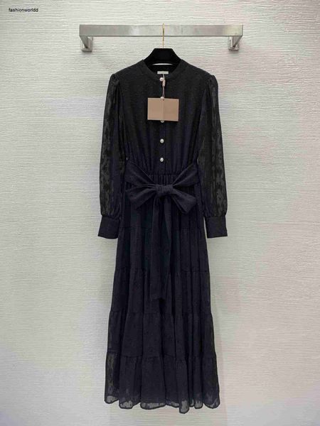 Mulher vestido designer saia vestidos longos manga lanterna as saias da cintura superior outono Brand Flower vestidos de dezembro 25 de dezembro