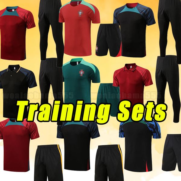 2023 Maglie da calcio Portuguesa Joao Felix Bruno Fernandes Portoghese Bernardo Andre Silva Diogo J.Short Sleeve Polo Training Set pantaloni