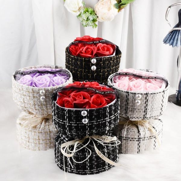 Flores decorativas Buquê de rosas preservadas para sempre rosas para o aniversário do dia das mães Decoração de casamento de aniversário dos namorados