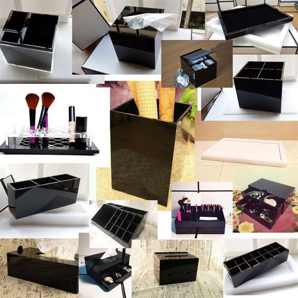 Strumenti per trucco per specchio desktop acrilico classico Strumenti di archiviazione per la casa Porta cosmetica per regalo 250q