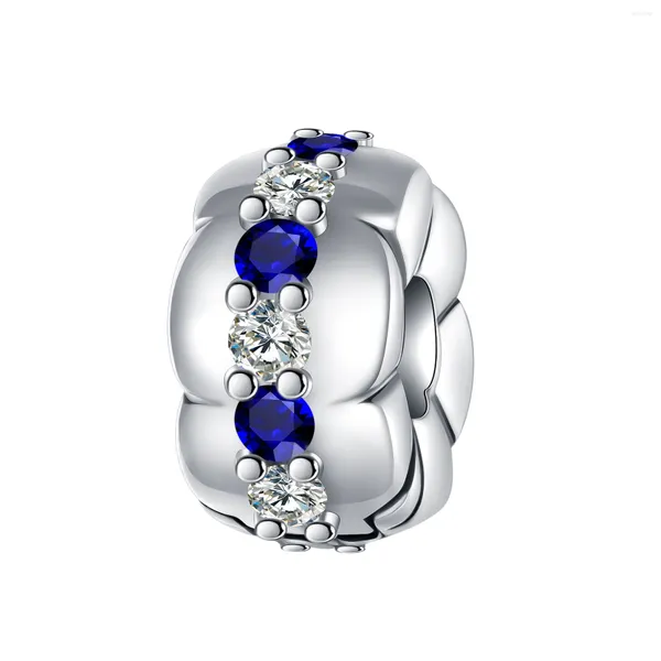 Pietre preziose sciolte 925 sterling argento diamante blu fascino adatto braccialetti originali donne fai -da -te per il regalo di produzione di gioielli