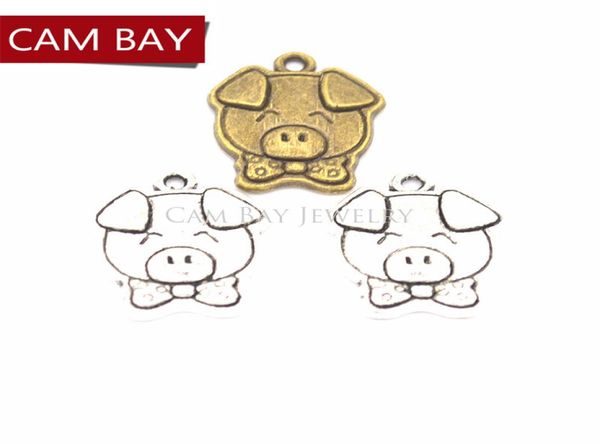 50 Stück Antik-Silber-Bronze-Schwein-Charm-Anhänger für die Herstellung von Armbändern, Schmuckzubehör, DIY-Zubehör, 2016 mm, D9366333038