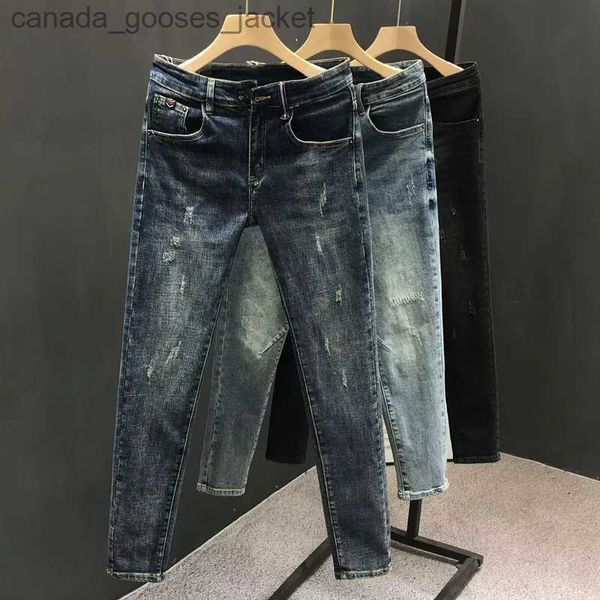 Herren Jeans Herren Luxus 2023 Koreanische Stil Elastizität bequemer Cowboy Streetwear Ripped Designer Casual Denim Skinny Jeans für Männer L231225
