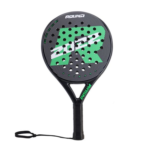 Raquete de padel tênis de fibra carbono completo eva rosto macio modelo redondo raquete de tênis 231225