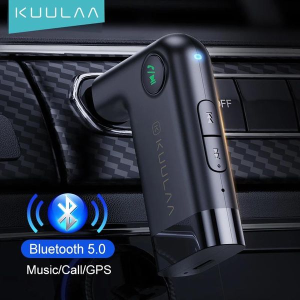 Anschlüsse Kuulaa Bluetooth-Empfänger 5.0 Aptx Ll 3,5-mm-Aux-Buchse Audio-Wireless-Adapter für Auto-PC-Kopfhörer Mic 3.5 Bluetooth 5.0-Empfänger