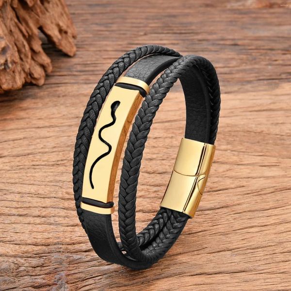 Charme Armbänder verkaufen Edelstahl Herrenarmband für Frauen Luxuslederseil Kette Mann Schmuck Punk Frauen Accessoires Bijouterie Bijouterie