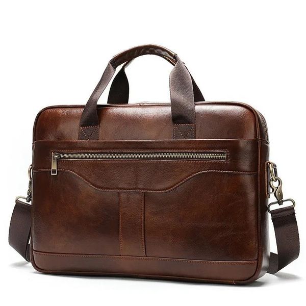 Briefzüge Aktentasche Cowhide Ledertaschen Herren echte Lederhandtaschen Crossbody Taschen Herren Business Messenger Taschen für Laptop