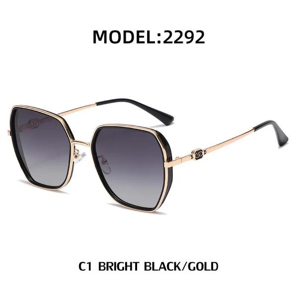 Óculos de sol HD Óculos de sol polarizados para mulheres TR90 TREND INS RED RED MESMO PARÁGRAFA LENTES IRREGULARES LENTES GRADIADO feminino Gold Gold