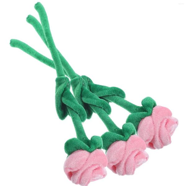 Fiori decorativi 3 pezzi piega lussuosa rosa a casa decorazione bouquet decorazioni per bambini giocattoli per auto manuale layout simulazione di divano di divani per bambini cuscini