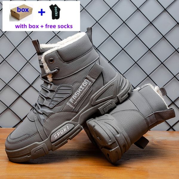 Сапоги для ботинок мужские дизайнерские снегоочистители модные зимние туфли плавные кожаная лодыжка наполовину ботинок на открытом воздухе спорт спортивный туфли с пузырями c 170