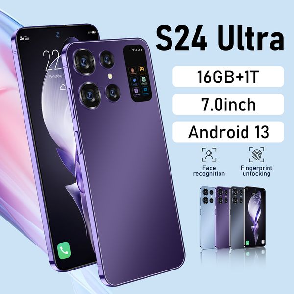 S24 Ultra Mobiltelefone 7,3 HD-Bildschirm SmartPhone Original 16G+1T 5G Dual Sim Celulares Android entsperrt 72MP 6800mAh Handy Globale Version