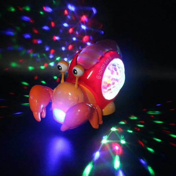 LED Light Caranguejo Andando Brinquedos Duráveis com Sensor de Música Rastejando Caranguejo Plástico Dançando Eremita Caranguejo Brinquedos para Crianças Presente de Aniversário 231225