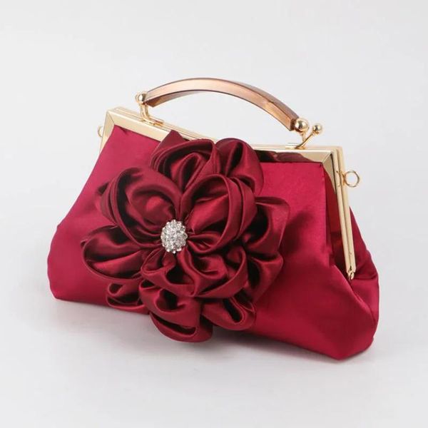 Taschen Satin Blume Clutches Handtasche Frauen kleiner Abendbeutel