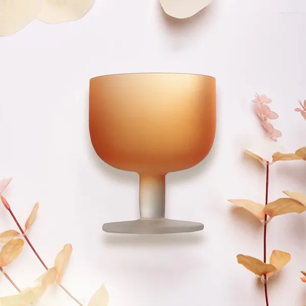 Weingläser Jinyoujia Candy Farbe Mode süßes Mädchen Cocktailglas handgefertigt Kristallverlauf Orange Farbe Matt kurz