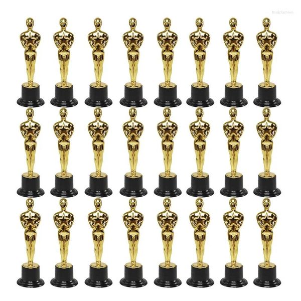 Favor de festas 24 Pack Plastic Gold Star Star Trophies Statuette for Favors School Game Prêmio