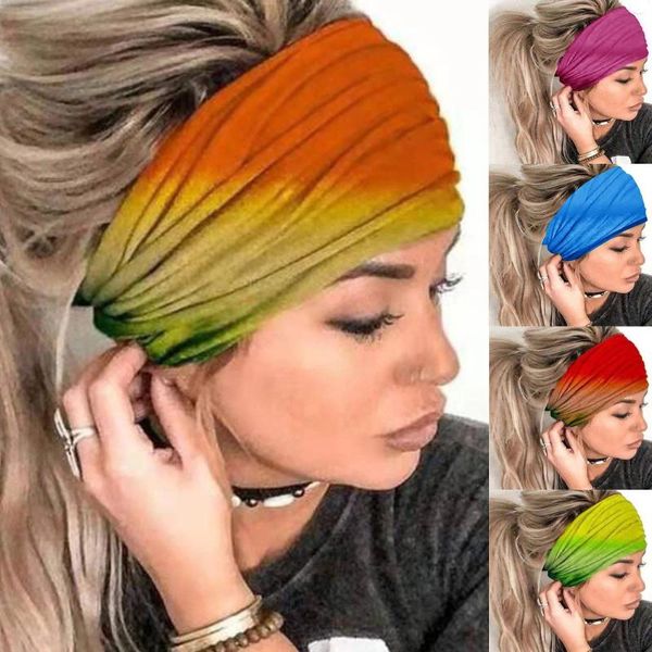 Шарфы 2023 Модные женщины летние повязки на голову богемные полосы для волос для девочек Cross Turban Bandage Accessories Accessories Hair