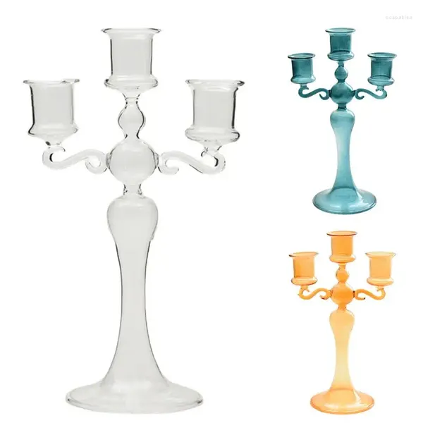 Castiçais ramo transparente candelabros titular mesa de casamento decorativo castiçal suporte para tema festa decoração sala de jantar