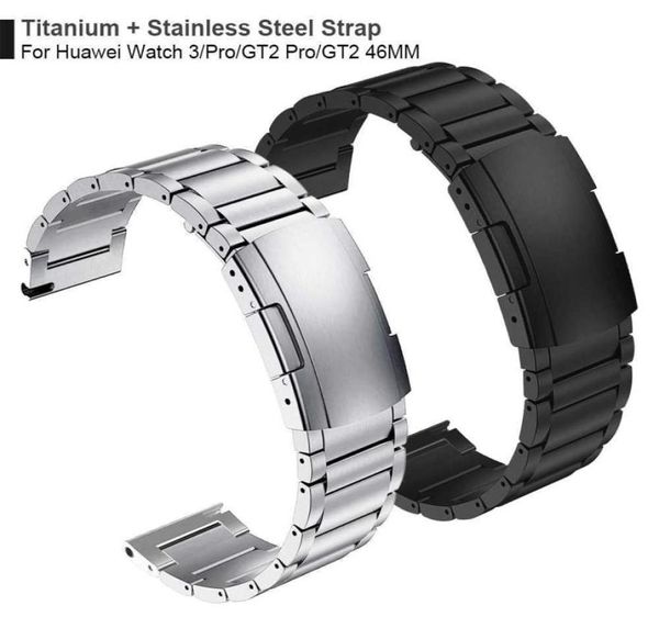 Cinturino con chiusura in acciaio in titanio per huawei orologio 3 band gt 2 pro gt2 watchband per onore magicwatch2 46mm gs pro braccialetto braccialetto h4056892